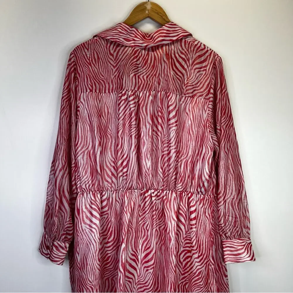 Michael Kors Zebra Print Wrap dress geranium - 0X - Picture 8 of 13